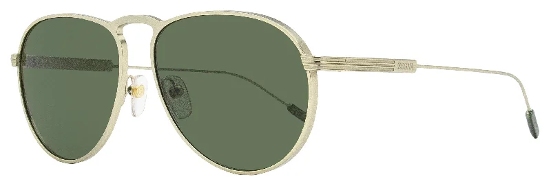 Zegna Men's Pilot Sunglasses EZ0220 32N Gold 57mm