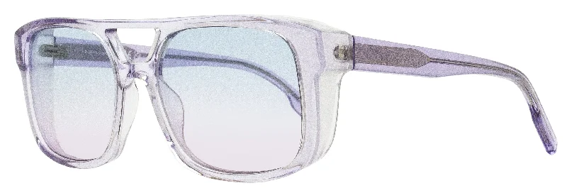 Zegna Men's Square Sunglasses EZ0209 80W Transparent Lilac 57mm